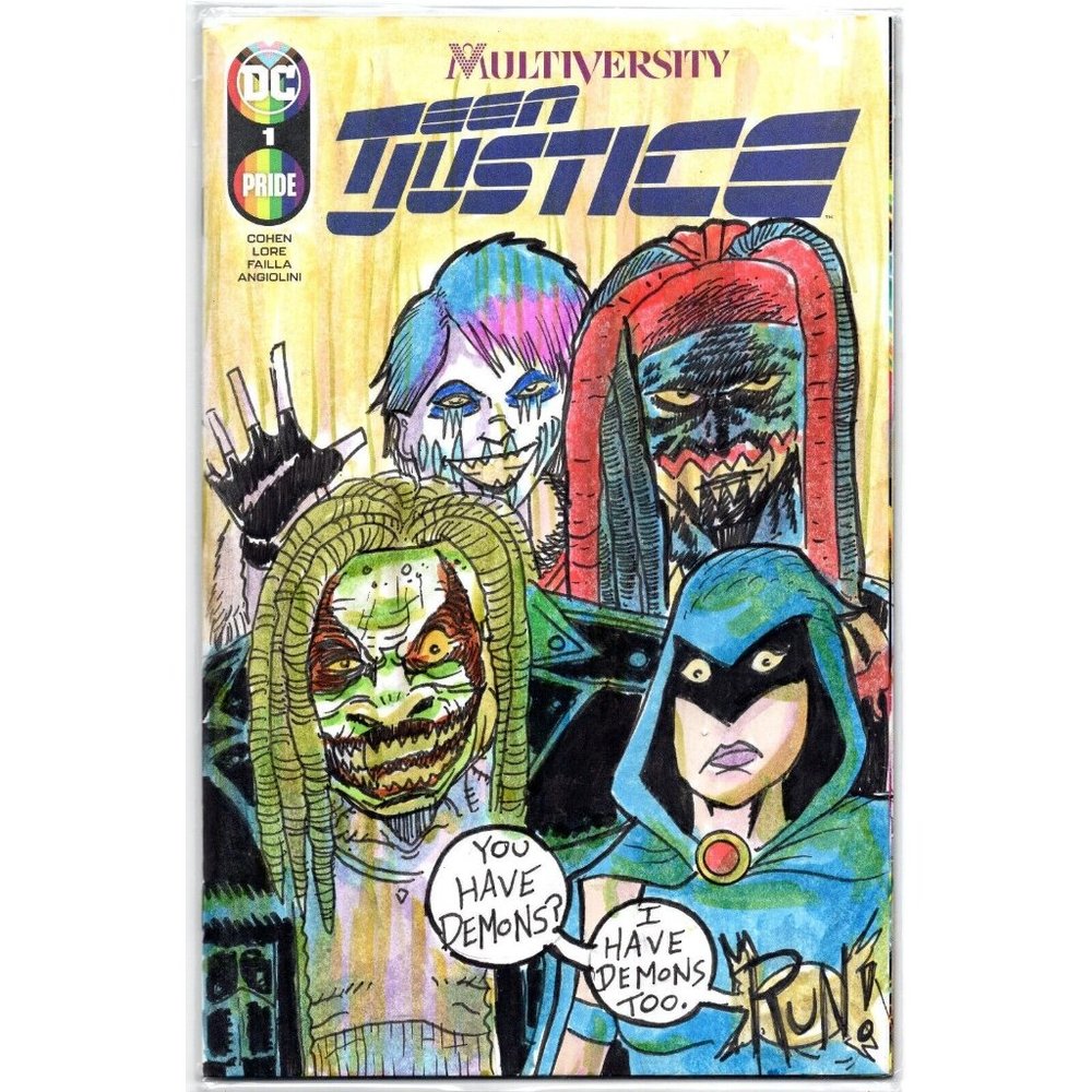 ONE-OF-A-KIND HAND-DRAWN, INKED AND COLORED SKETCHCOVER COMIC by Dan Nokes RAVEN